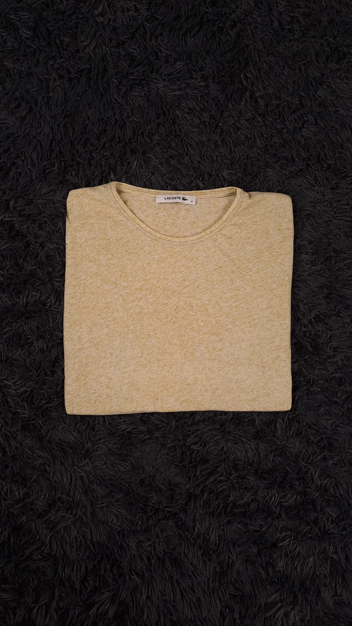T-shirt Lacoste / Linho / Bege Melange / Tamanho M Feminino – photo 3